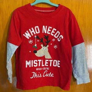 Carter’s Red and Gray Kids Reindeer Shirt - Size: 3T